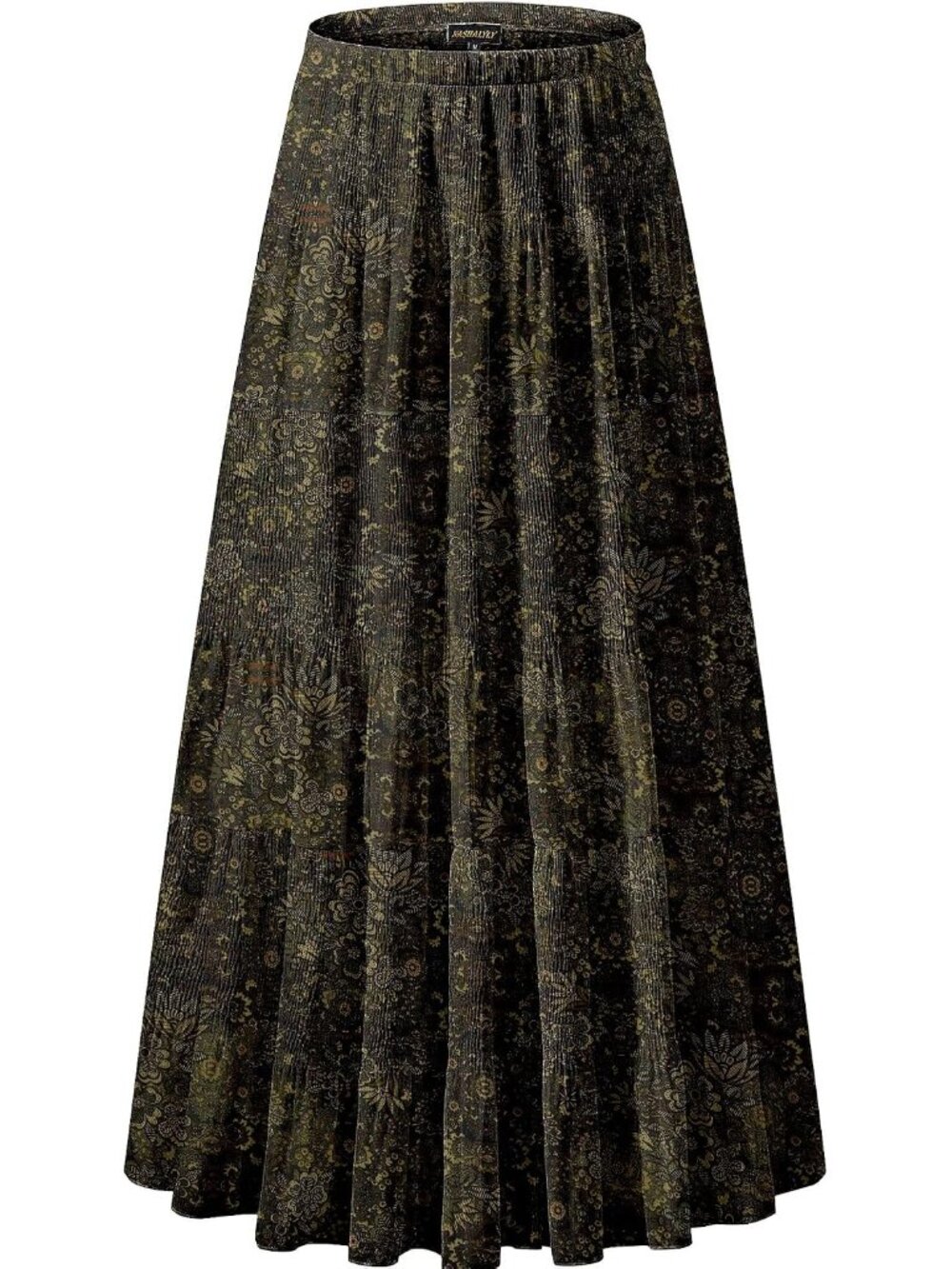 Women’s Chiffon Elastic High Waist Pleated A-Line Maxi Skirts